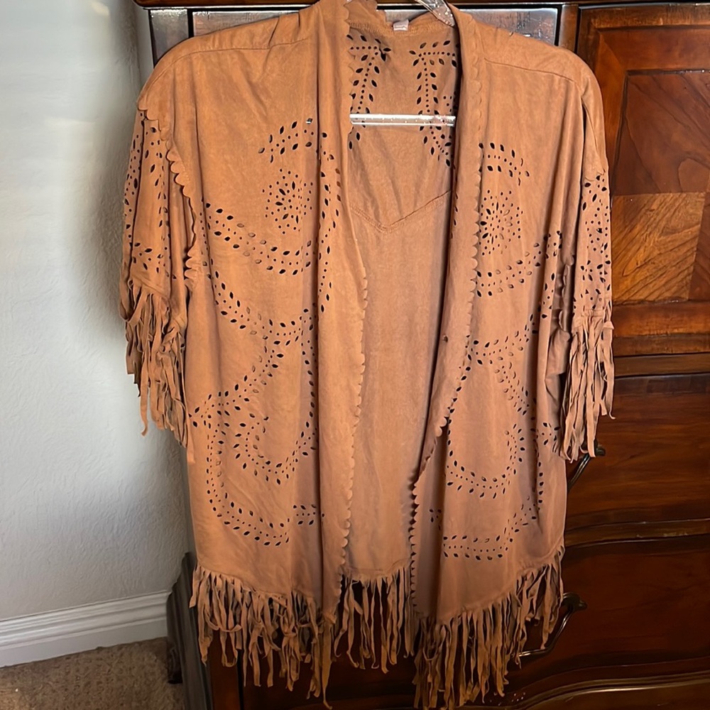 Fringe kimono
